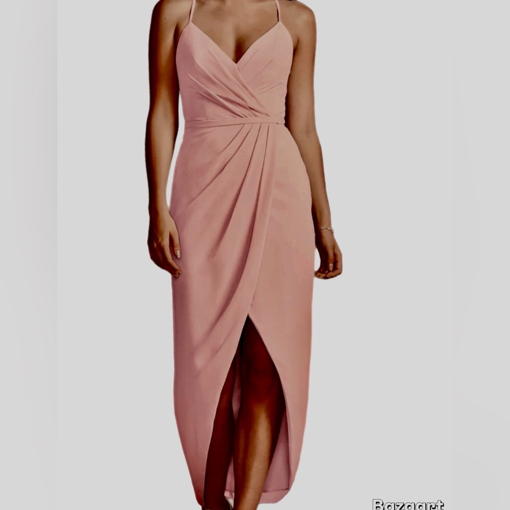 David’s Bridal Bridesmaid V-Neck Spaghetti Strap Tulip Skirt dress. Size 24